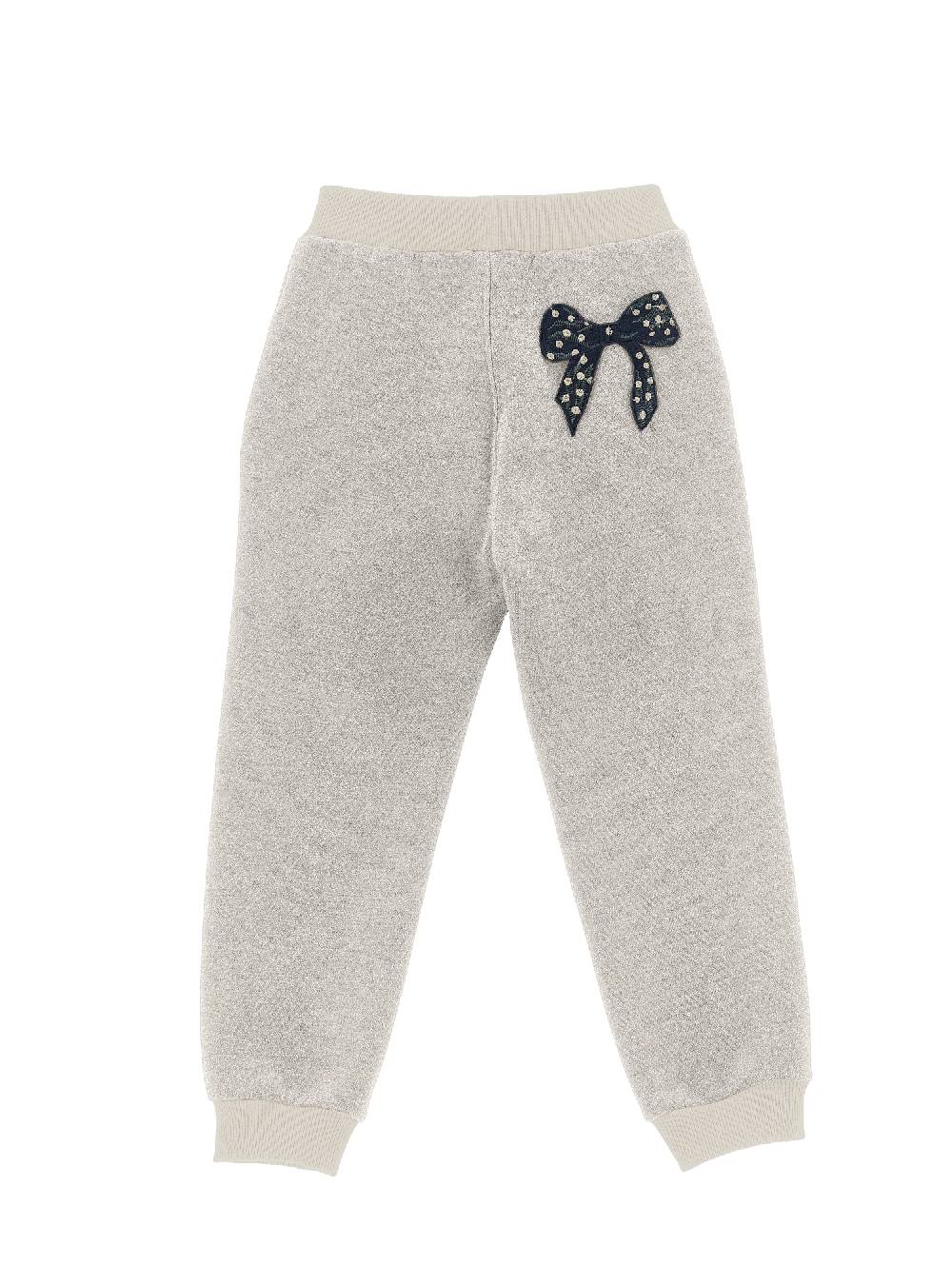 Monnalisa Jogger felpa glitter con fiocco Saldi