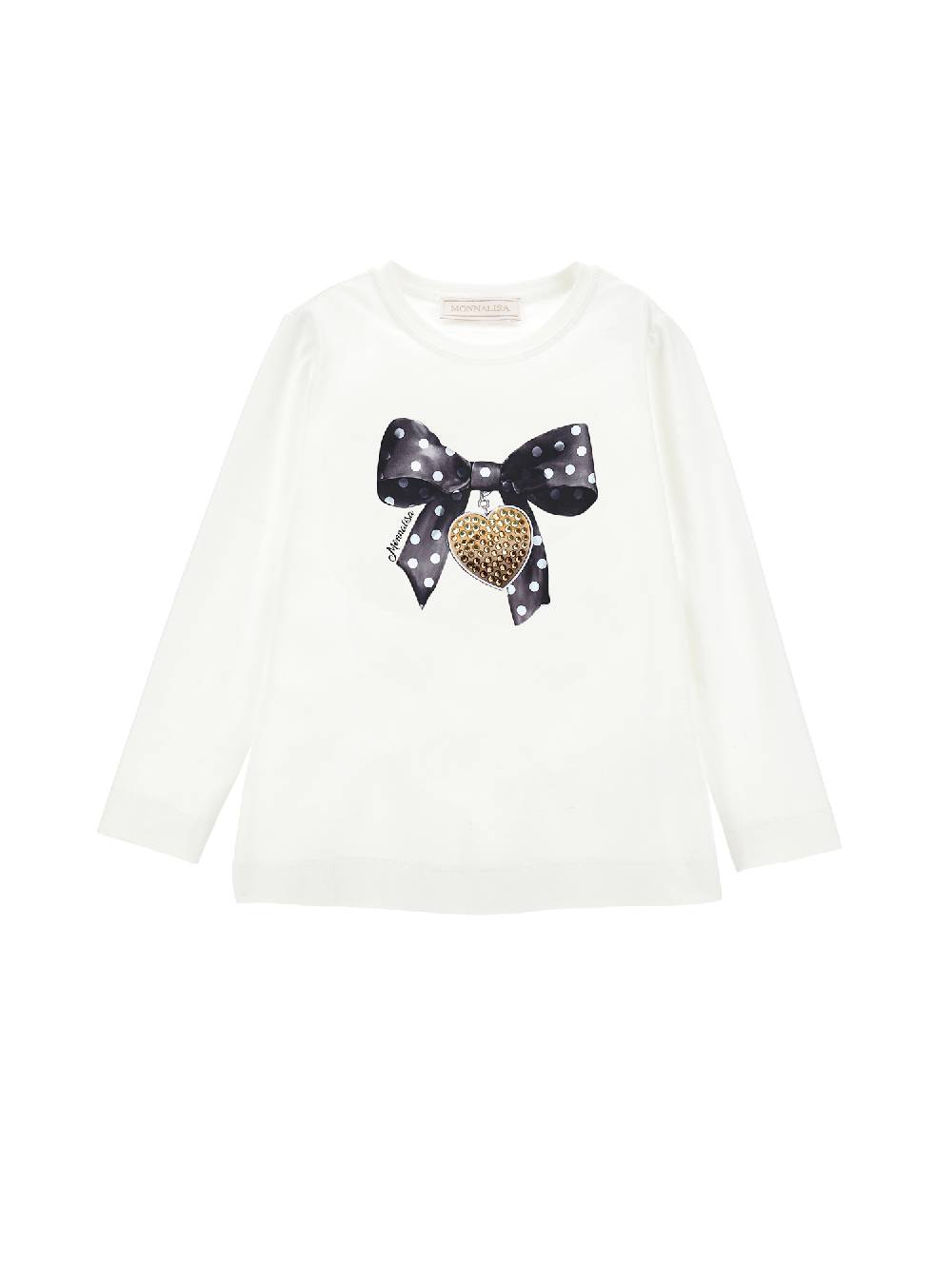 Monnalisa T-shirt cotone stampa fiocco