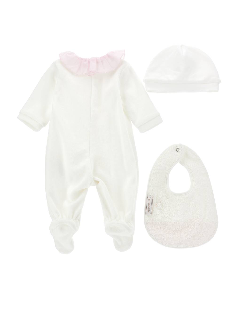Monnalisa Completo 3 pezzi con fiore applicato Saldi Di Fabbrica