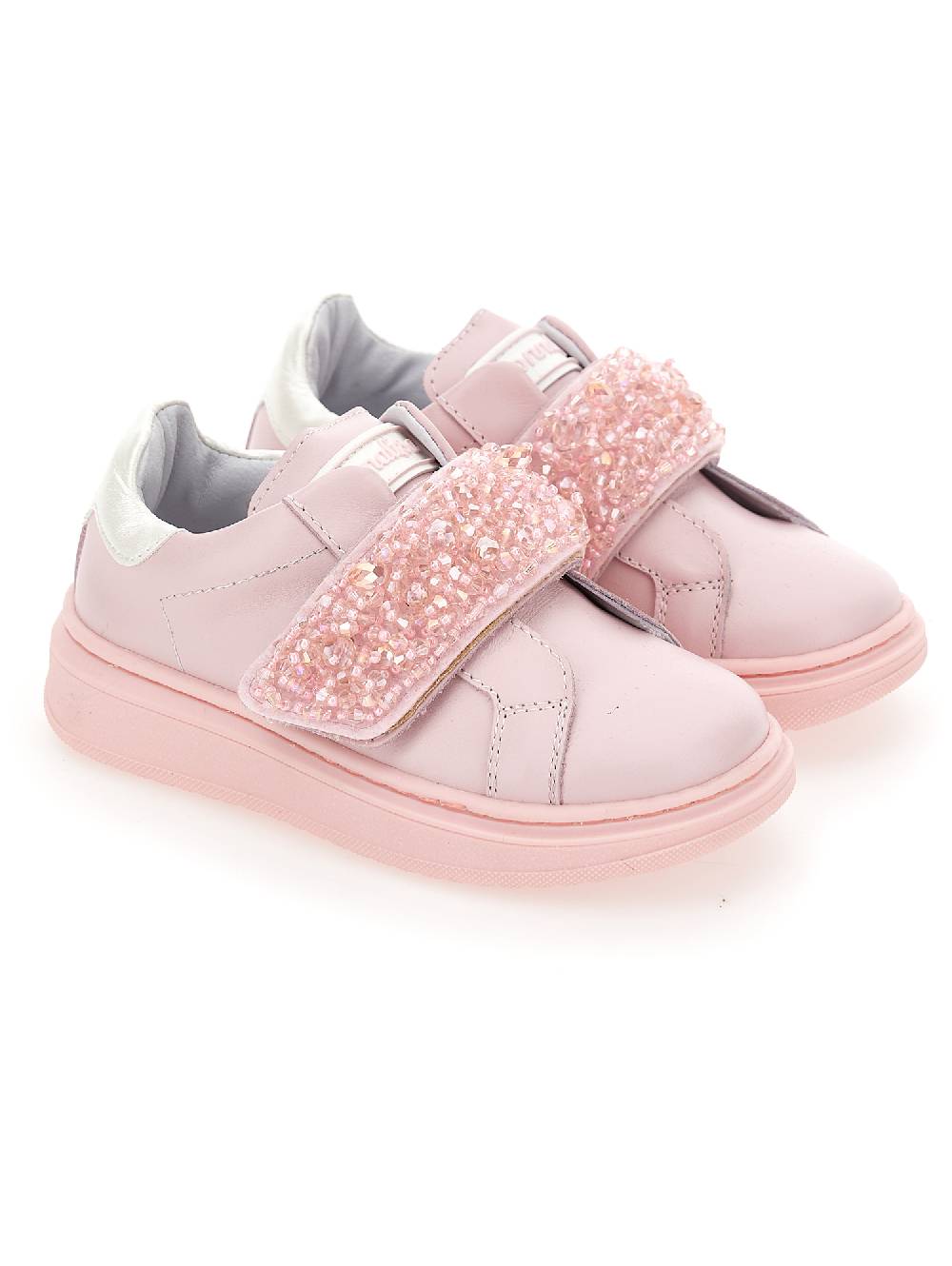 Monnalisa Sneakers pelle con strass degradé In Linea
