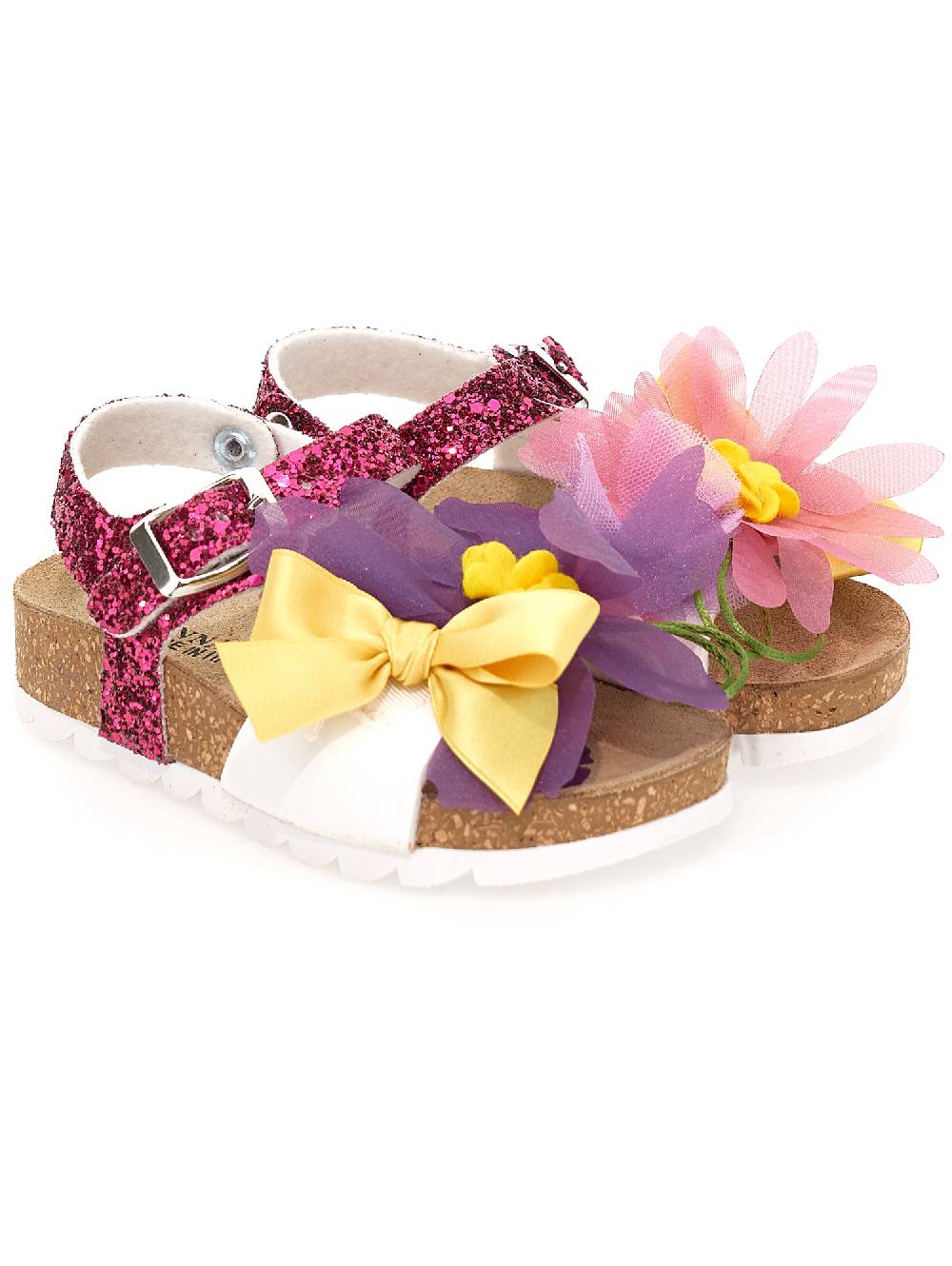 Monnalisa Sandali glitter con fiori Nuovo