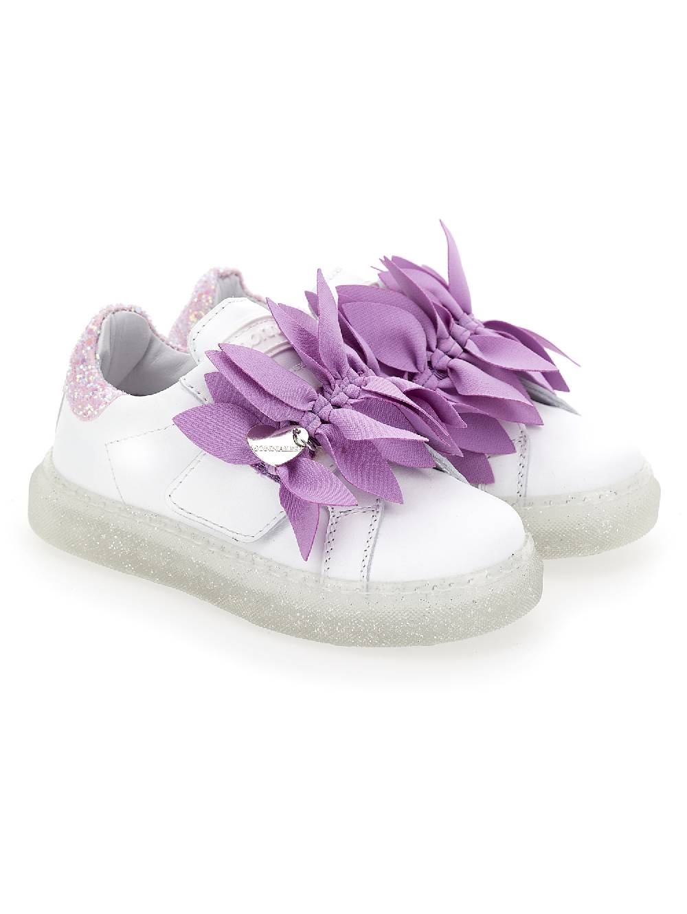 Monnalisa Sneakers pelle con petali Vendita