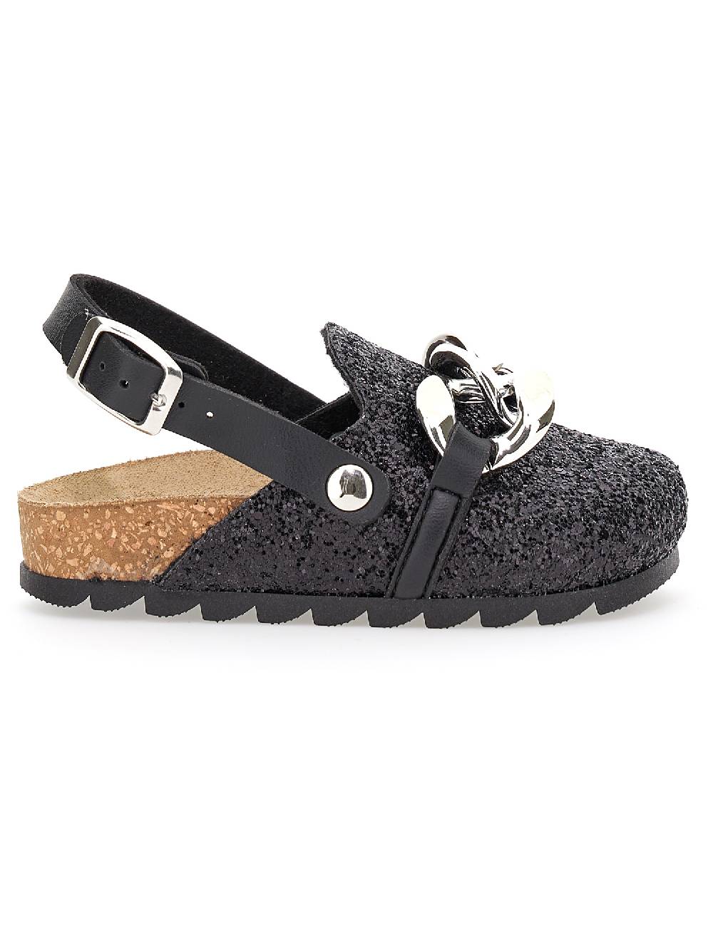Monnalisa Sandali glitter con catena