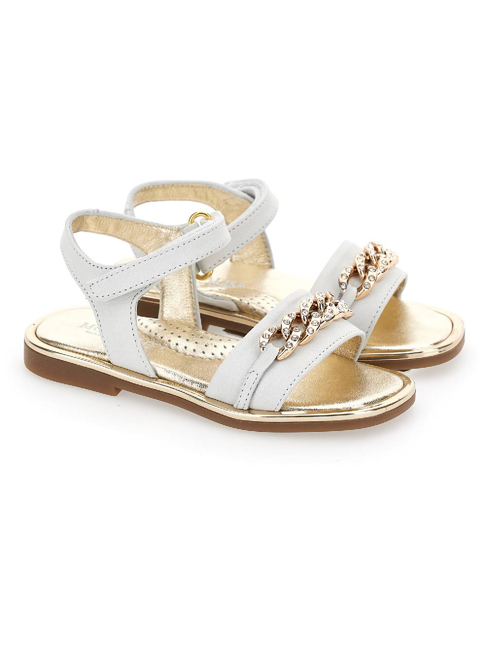 Monnalisa Sandali nappa con catena strass Promozione Limitata