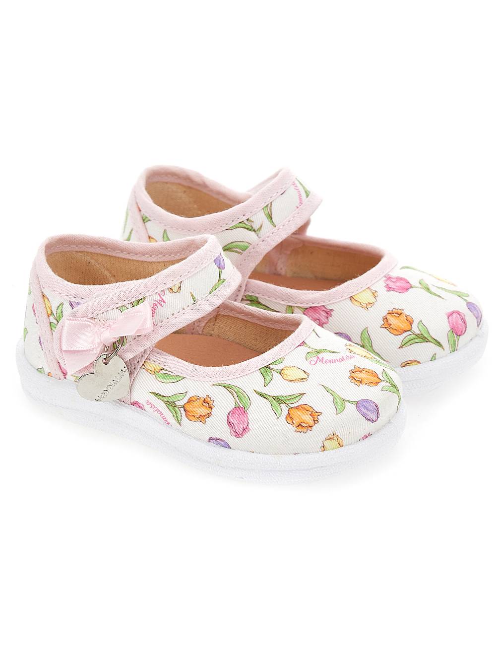Monnalisa Ballerine in gabardina stampa tulipani Convenienza