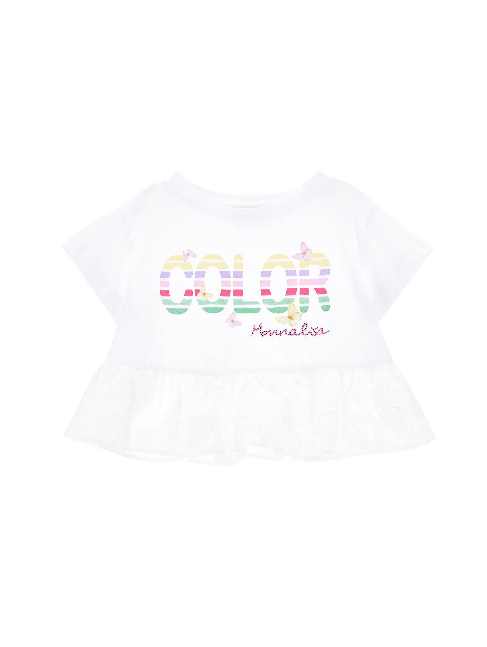 Monnalisa T-shirt con gala ricamata