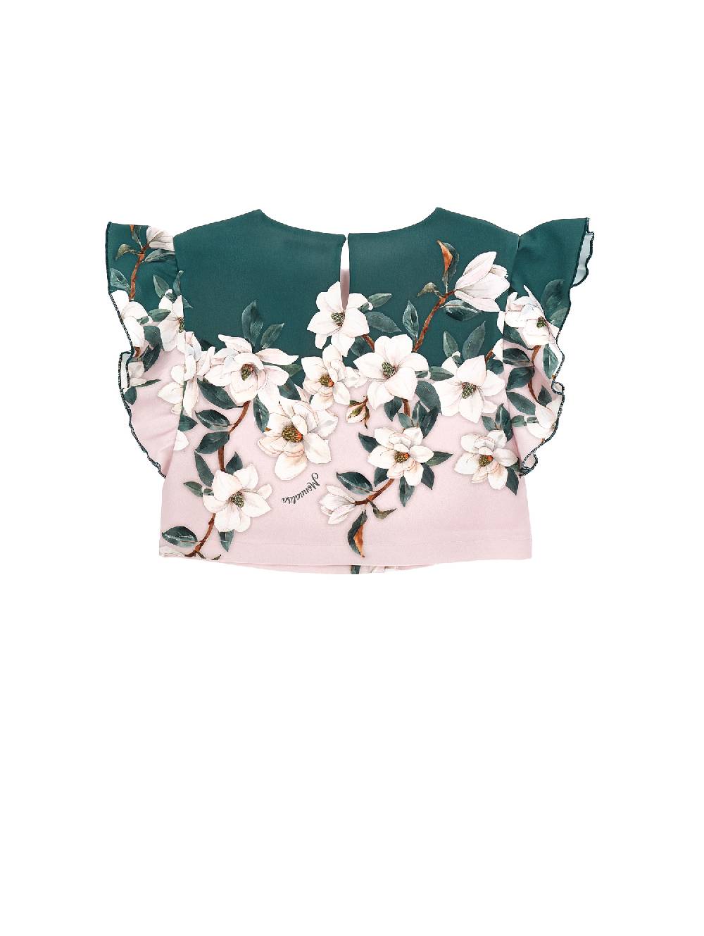 Monnalisa Top cropped stampa magnolie Lightning offer