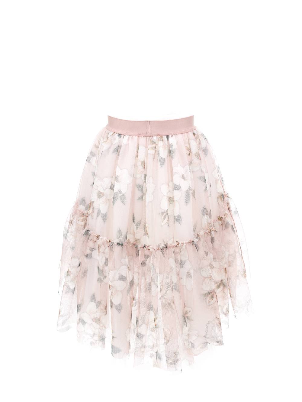 Monnalisa Gonna tulle stampa magnolia Promozione Limitata