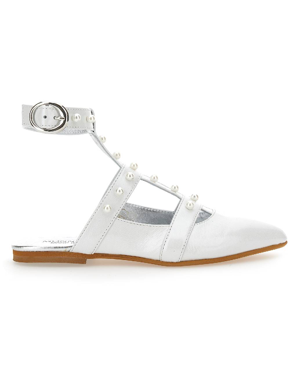 Monnalisa Slingback pelle con perle