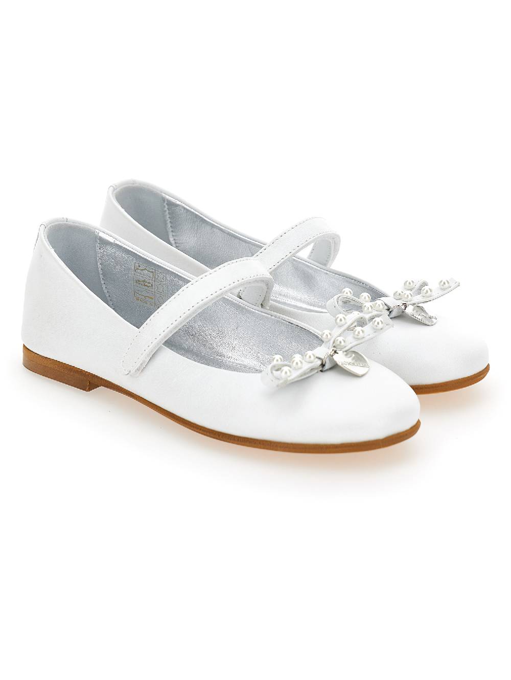 Monnalisa Ballerine in pelle perlata con fiocco Presa