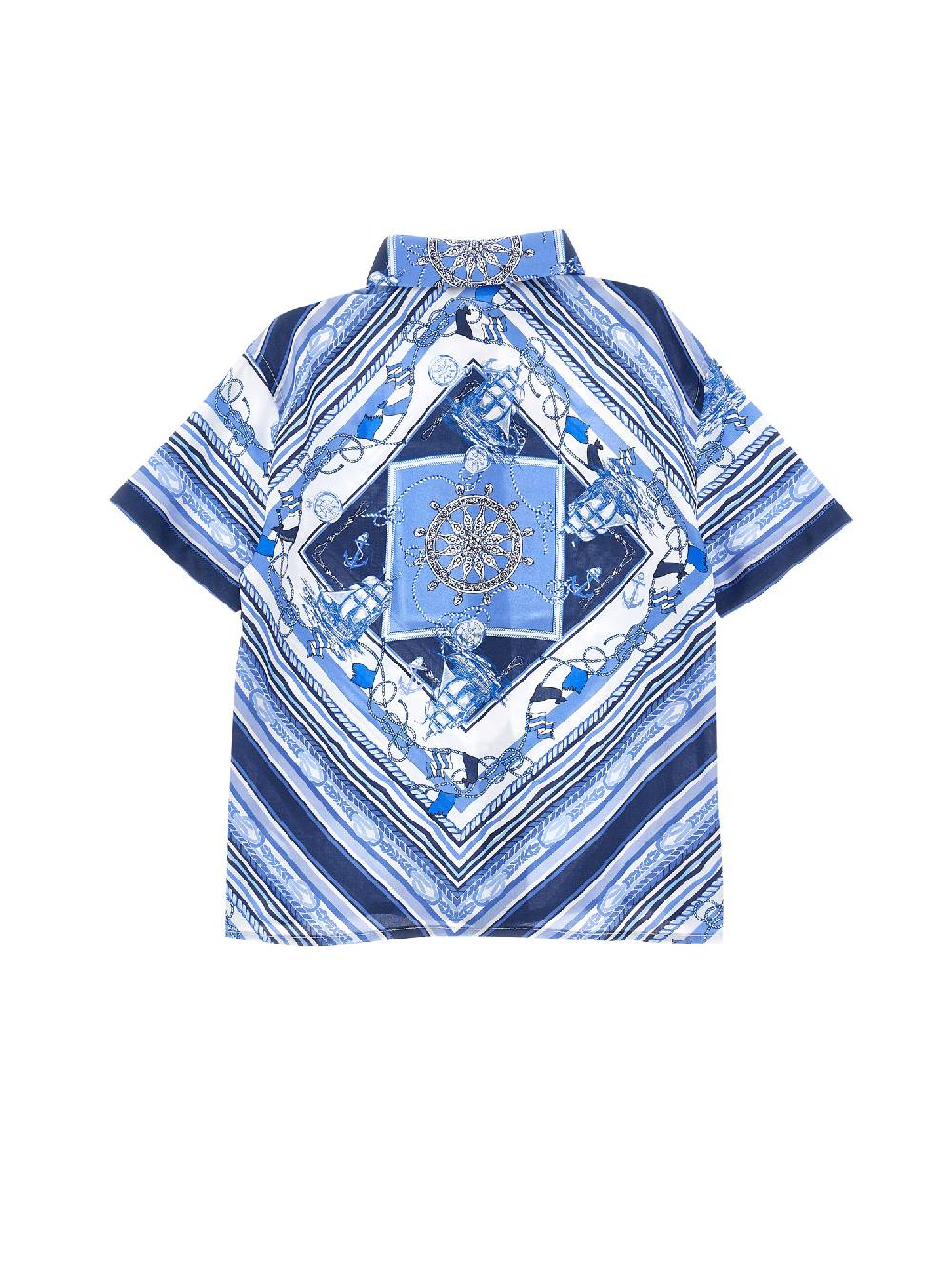 Monnalisa Camicia viscosa stampa marine Vendita Economica