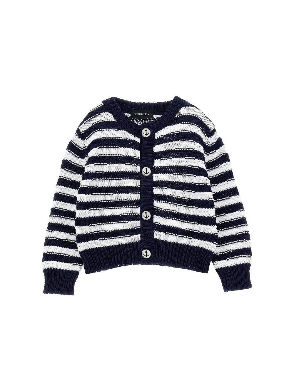 Monnalisa Cardigan a righe marina cotone Black Friday