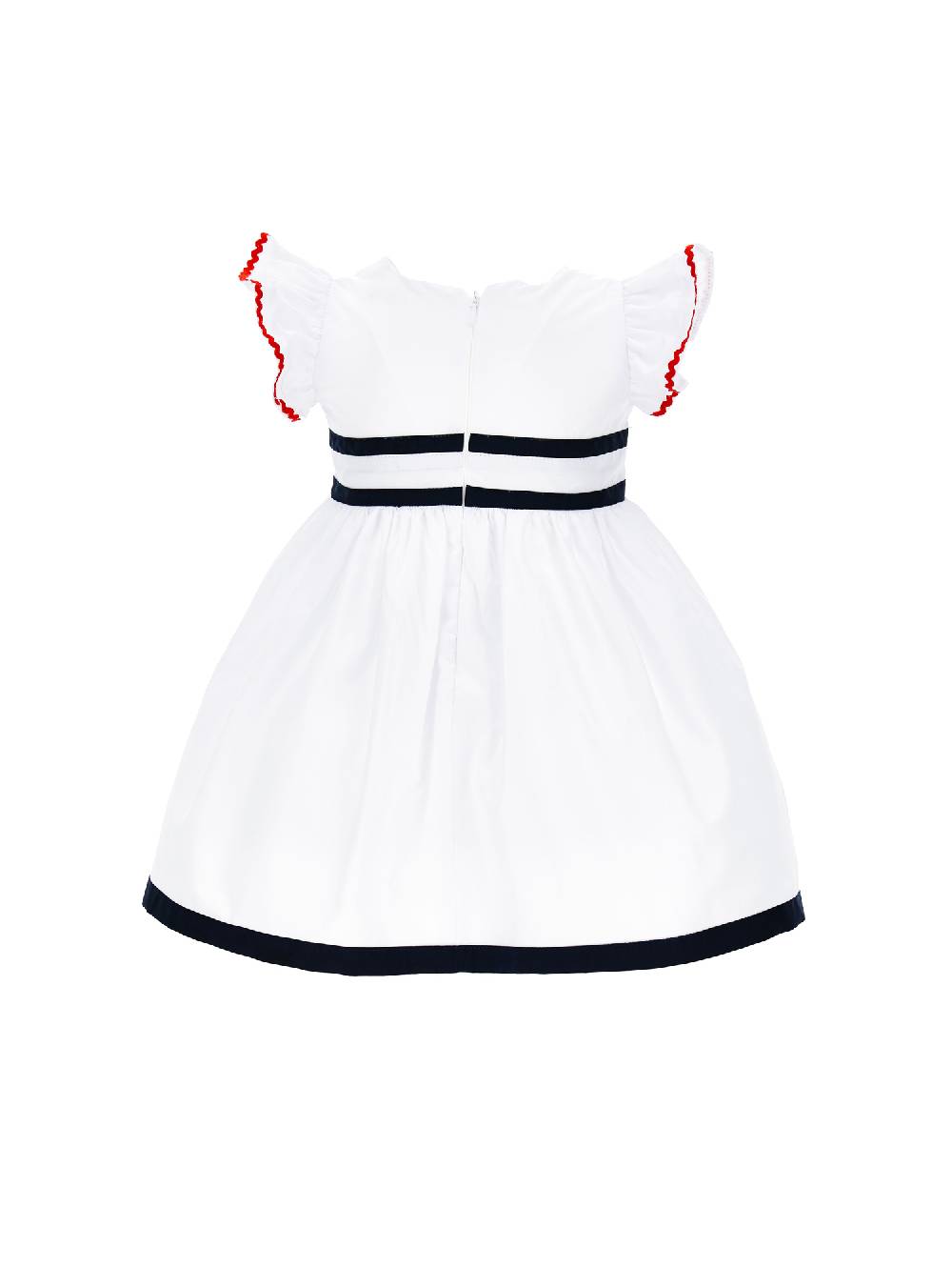 Monnalisa Abito cotone bicolor con fiocco Latest stili
