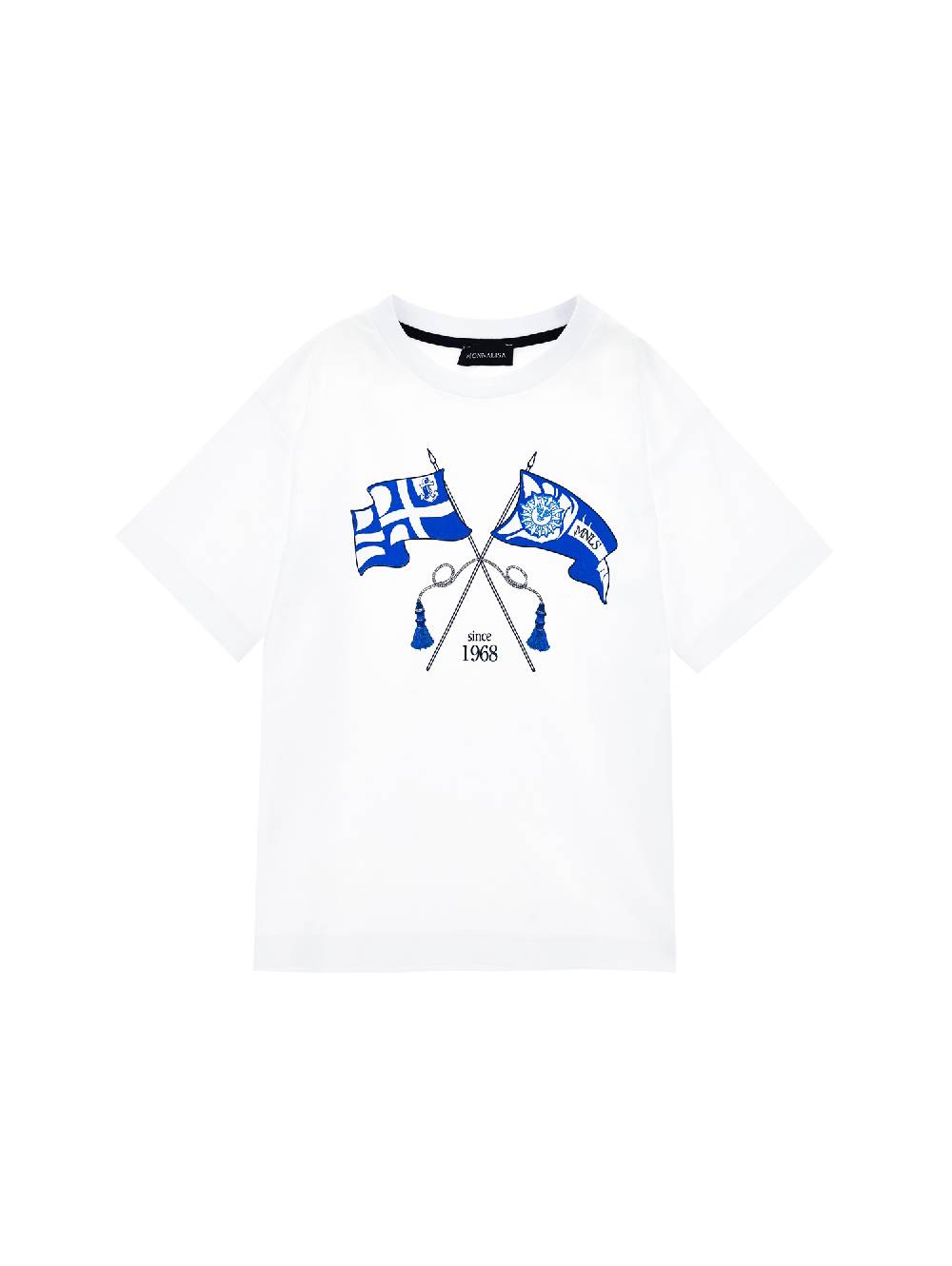 Monnalisa T-shirt cotone stampa bandiere nautiche