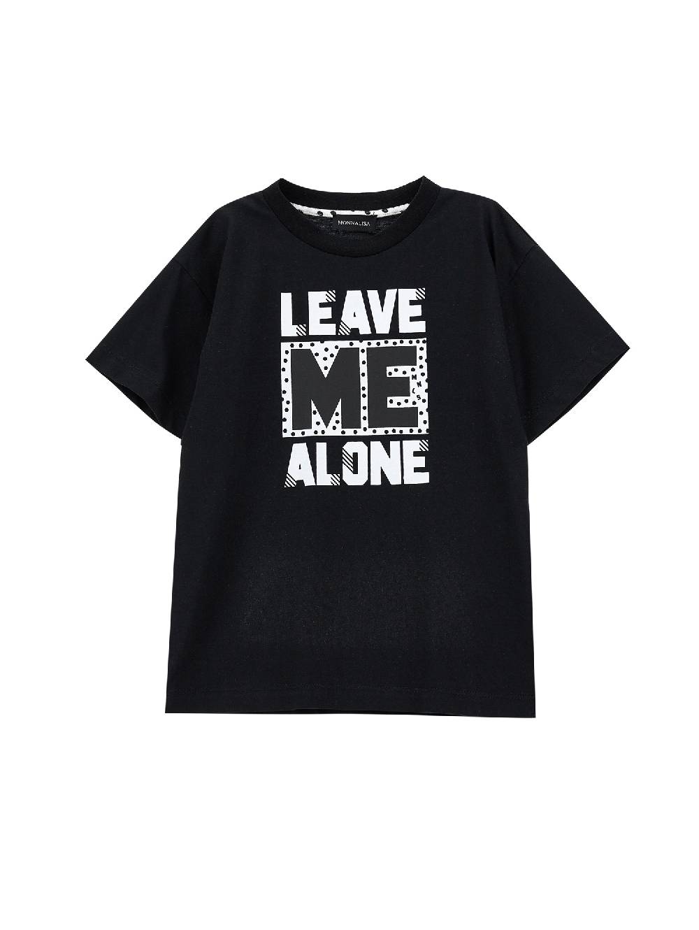 Monnalisa T-shirt cotone pois con logo Saldi Di Fabbrica