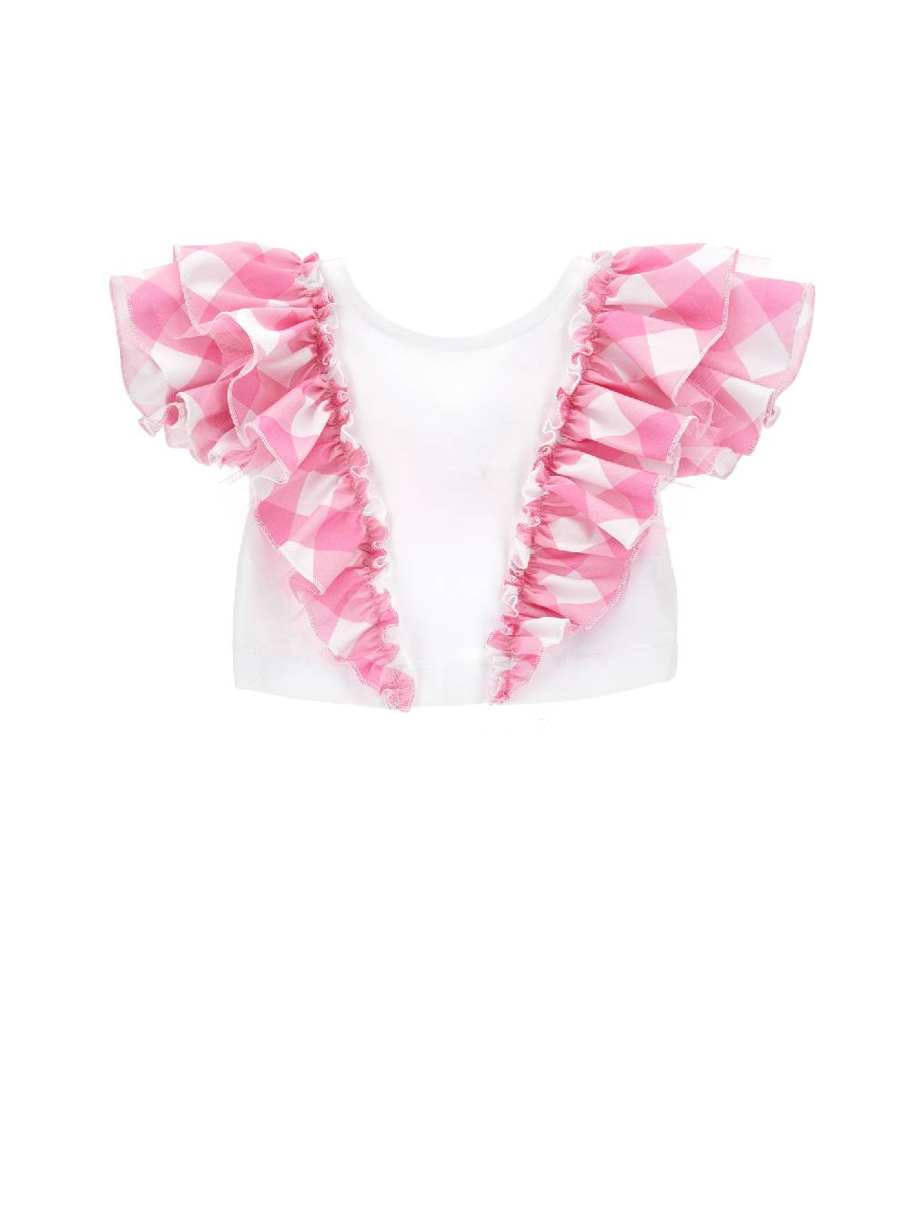 Monnalisa T-shirt con rouche vichy