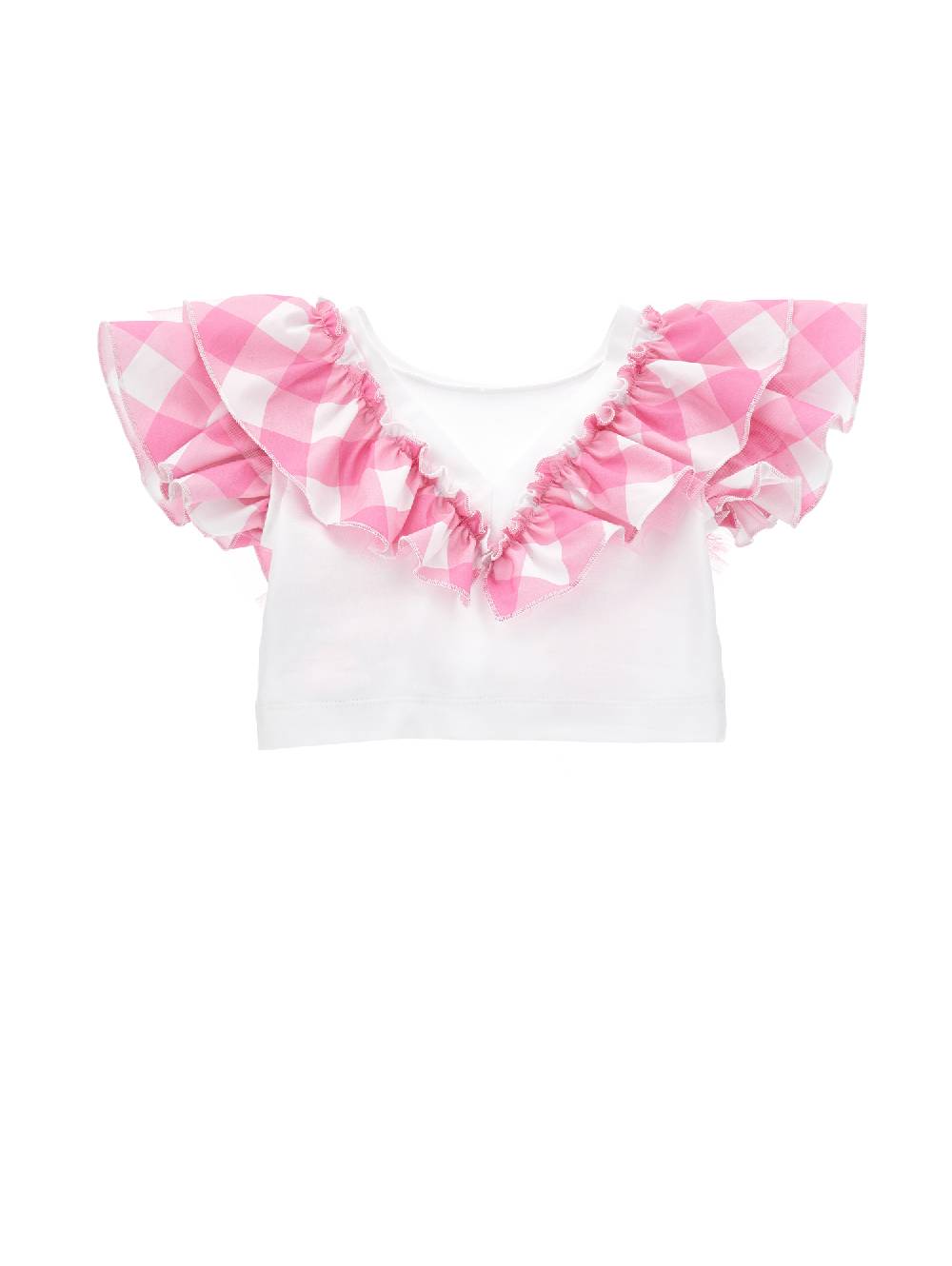 Monnalisa T-shirt con rouche vichy Offerta migliore