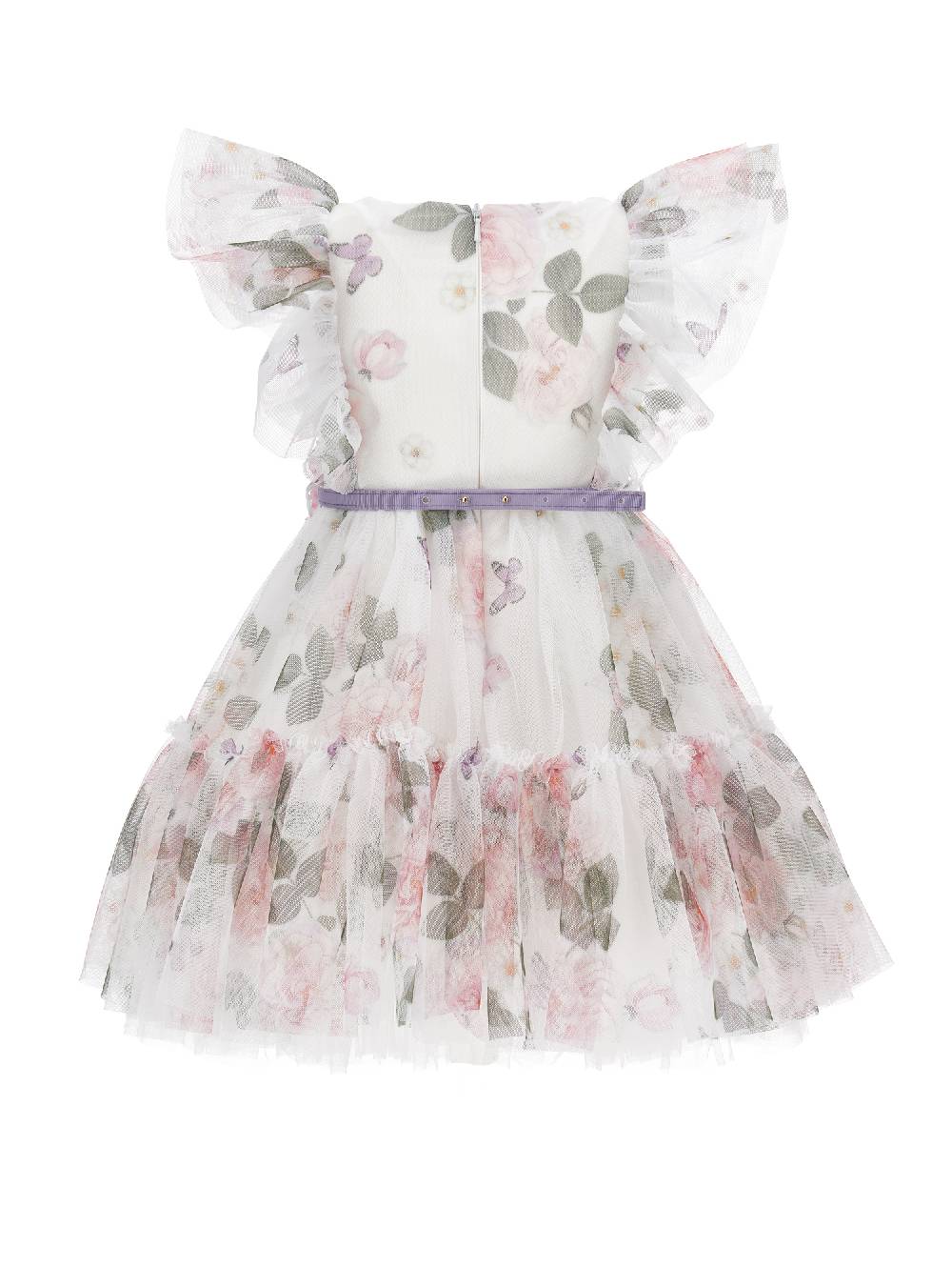 Monnalisa Abito tulle stampa rose Online Outlet