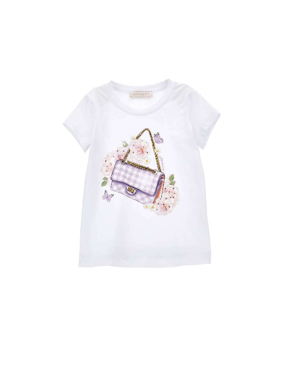 Monnalisa T-shirt bag con strass