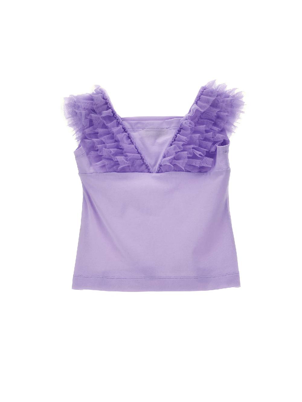 Monnalisa Canotta jersey dettagli tulle Super Saving Price