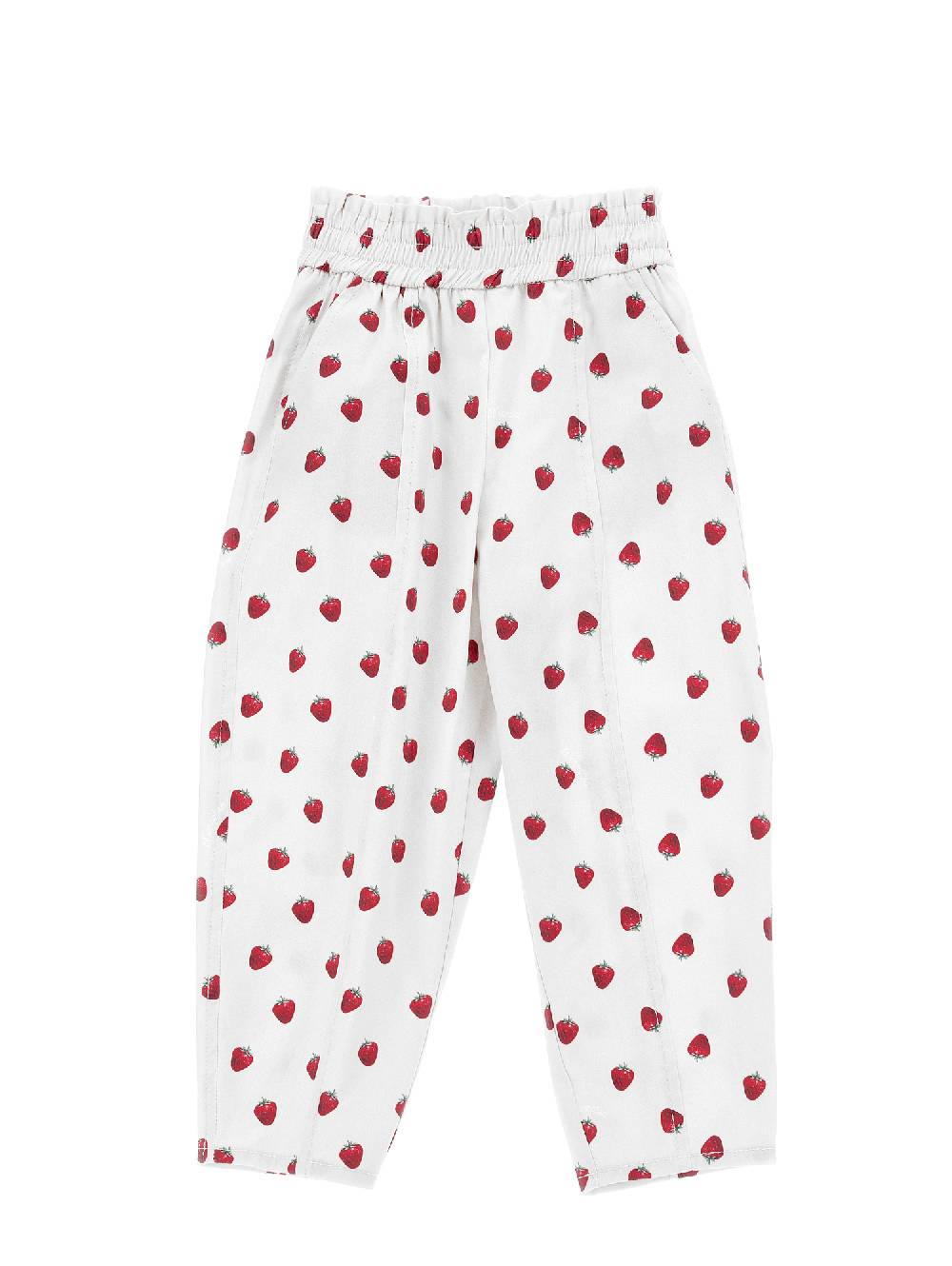 Monnalisa Pantaloni gabardine stampa fragole In Vendita