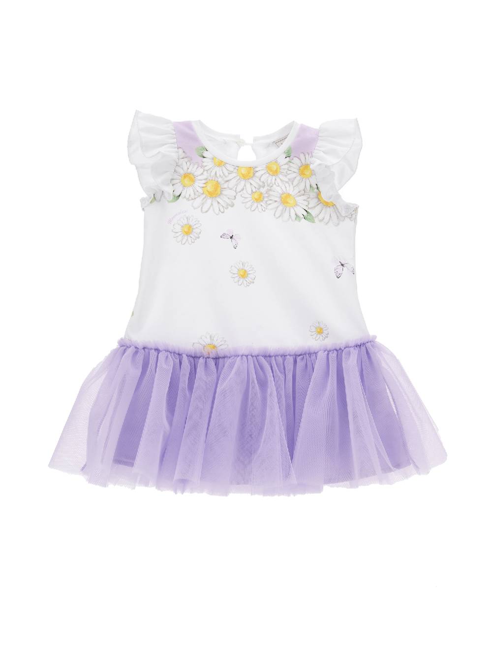 Monnalisa Abito jersey con balza in tulle Sostegno trimestrale