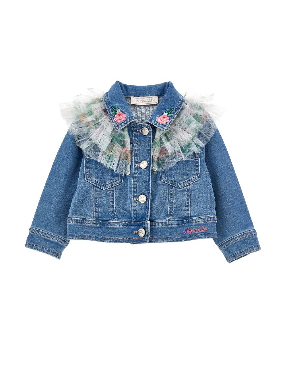 Monnalisa Giacchino denim con galette 2025