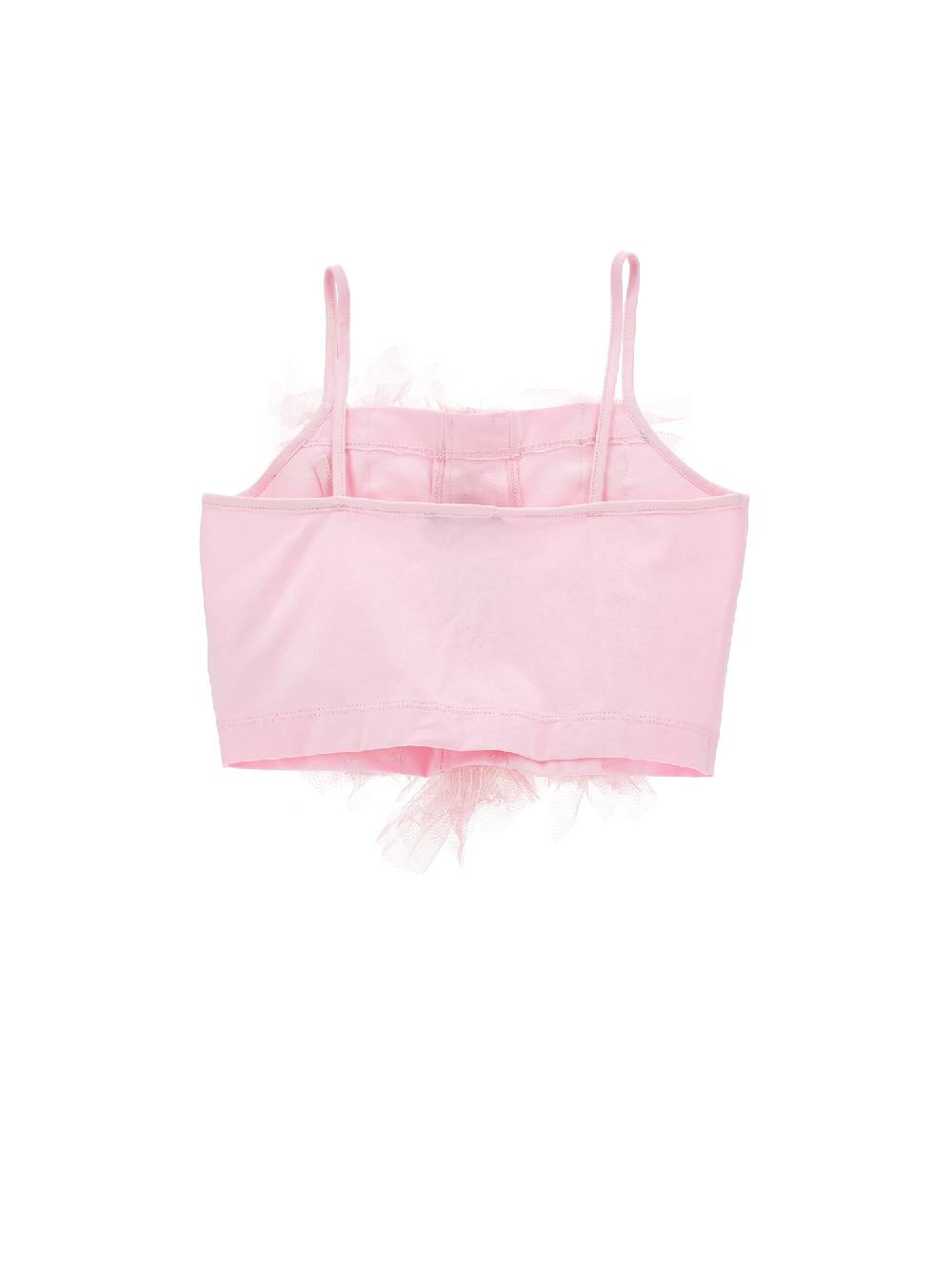 Monnalisa Top cotone con rouches tulle Moda