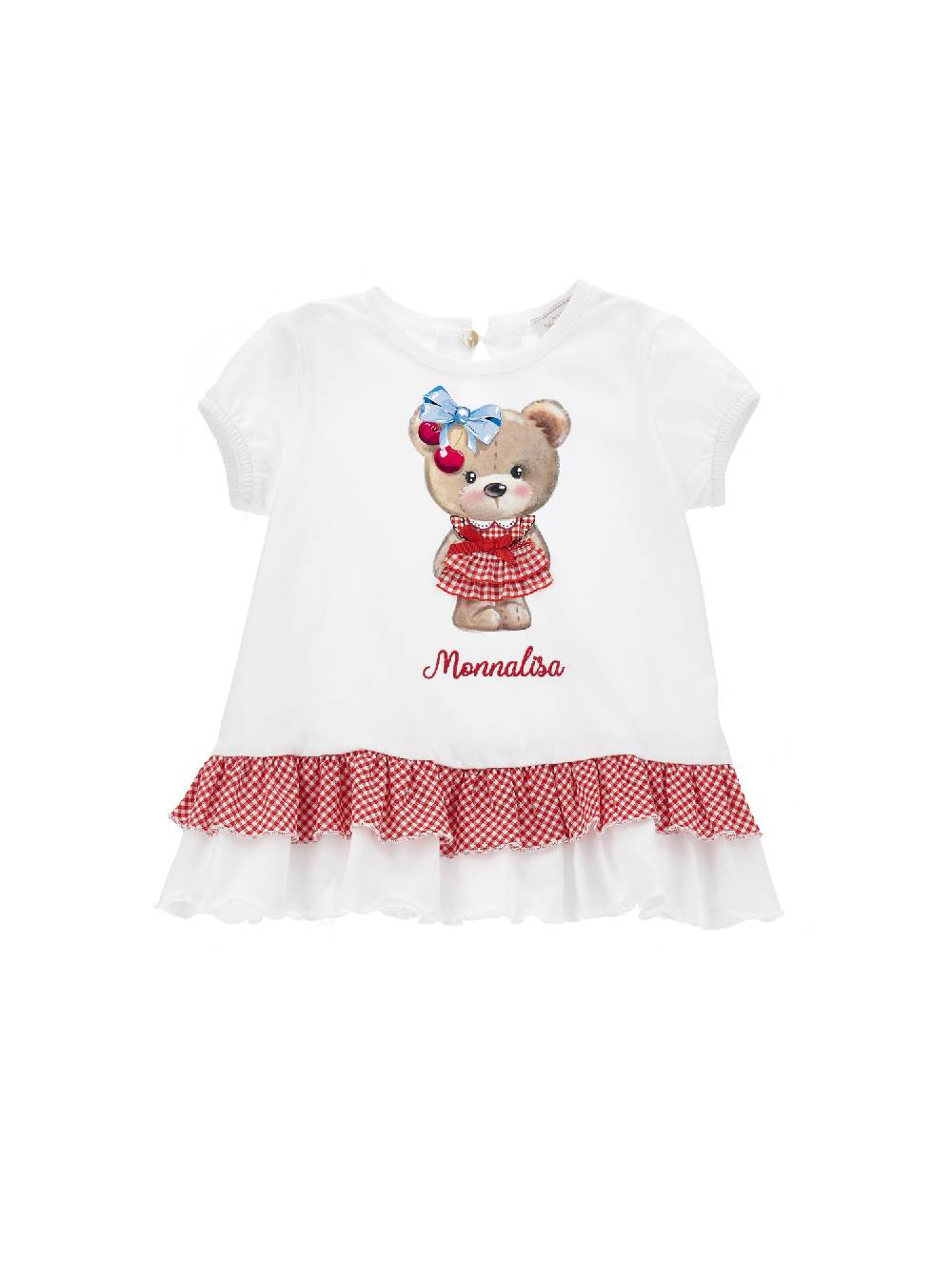 Monnalisa T-shirt jersey cotone con balza