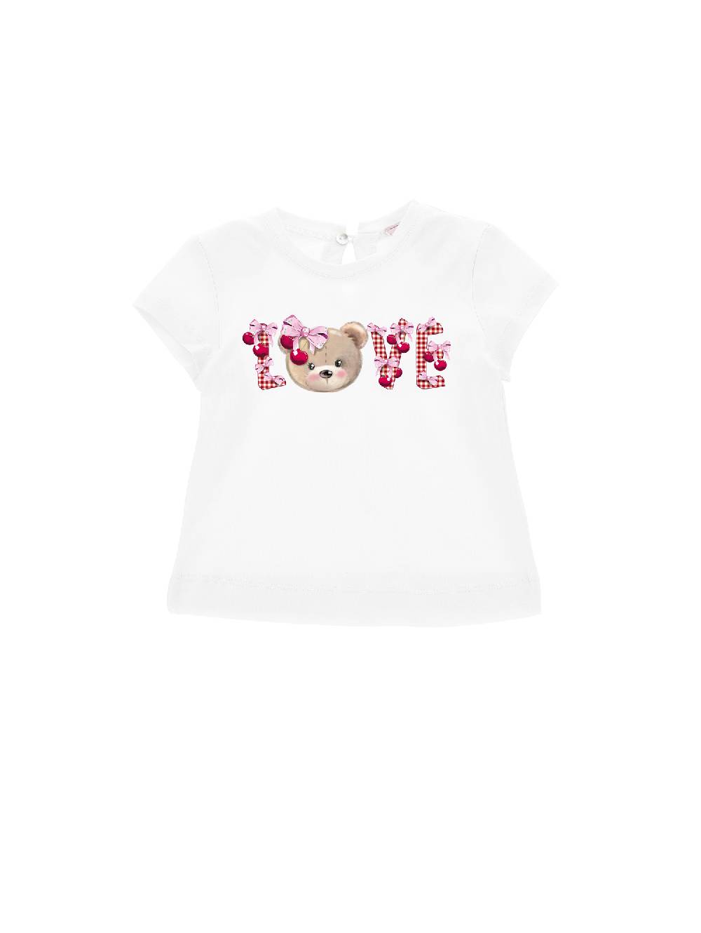 Monnalisa T-shirt jersey stampa love e orsetto Vendita calda