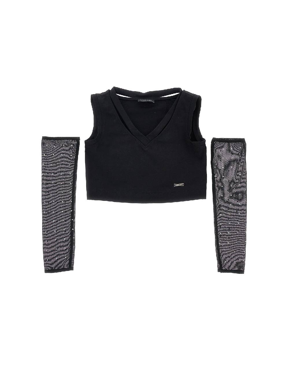 Monnalisa Canotta jersey con manicotti Pezzi Unici