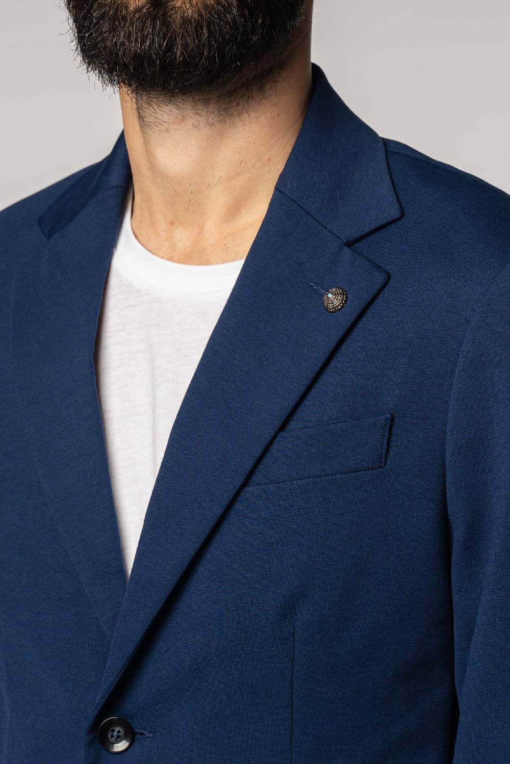 Officina 36 Giacca in tessuto punto milano color denim Promozione