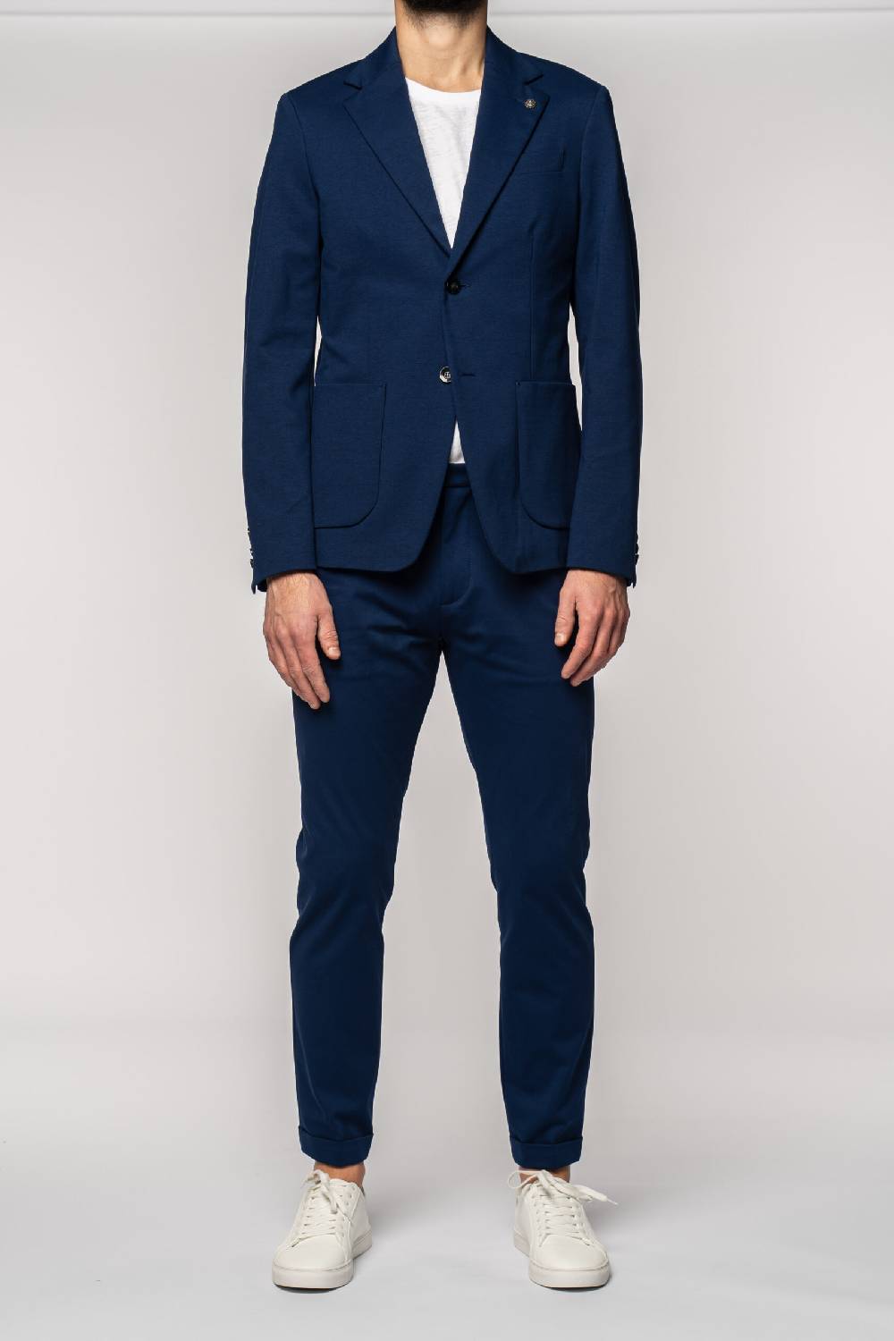 Officina 36 Giacca in tessuto punto milano color denim Promozione