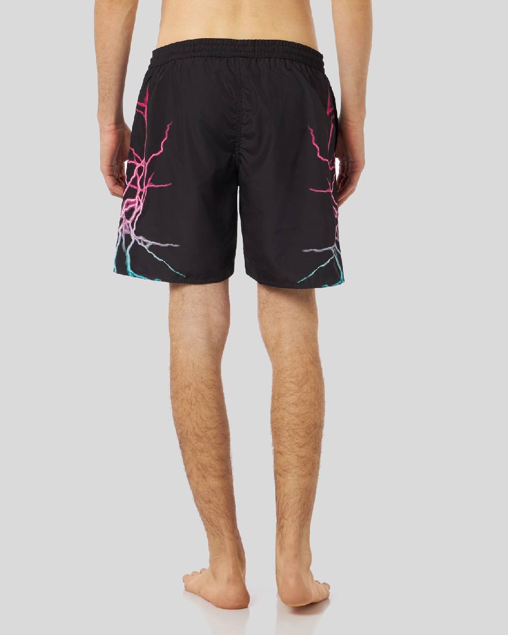 Phobia Archive COSTUME DA BAGNO NERO CON FULMINI BICOLORE ROSA E BLU Officina