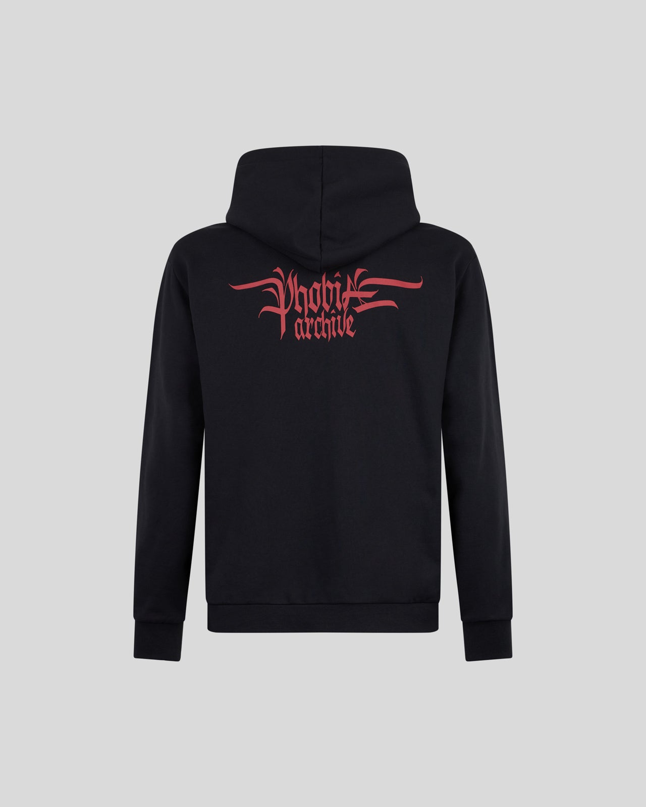 Phobia Archive FELPA NERA CON GRAFICA TRIPLE SKULL ROSSA Vendite Flash