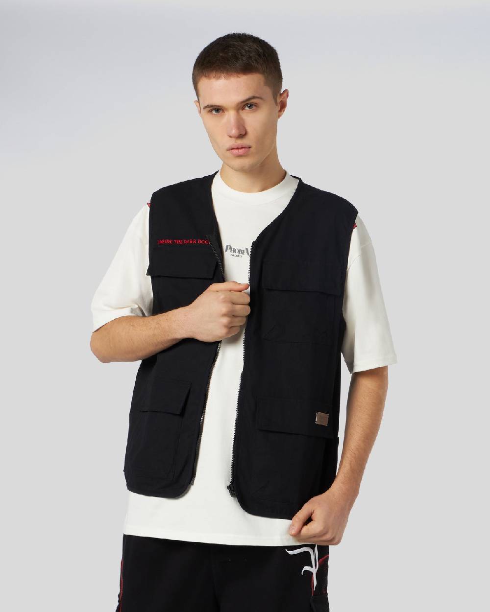Phobia Archive WORKER GILET NERO CON GRAFICA SCREAMING SKULLS Nuovi prodotti