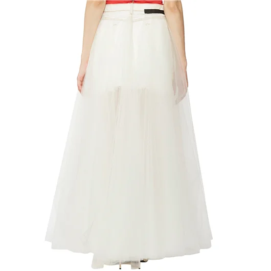 BEN TAVERNITI UNRAVEL GONNA LUNGA IN DENIM E TULLE Offerta