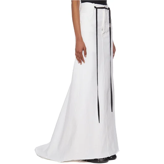 ANN DEMEULEMEESTER GONNA LUNGA IN DENIM GOELE Economico