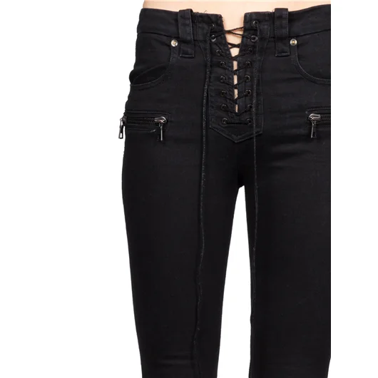 BEN TAVERNITI UNRAVEL JEANS IN DENIM STONE LACE UP Moda