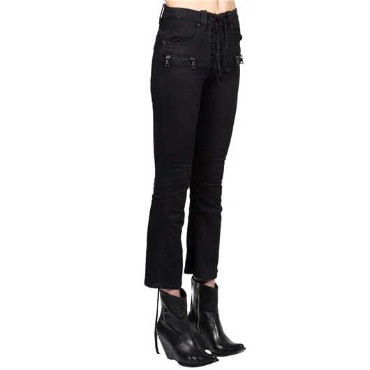 BEN TAVERNITI UNRAVEL JEANS IN DENIM STONE LACE UP Moda
