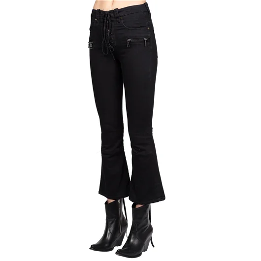 BEN TAVERNITI UNRAVEL JEANS IN DENIM STONE LACE UP Moda