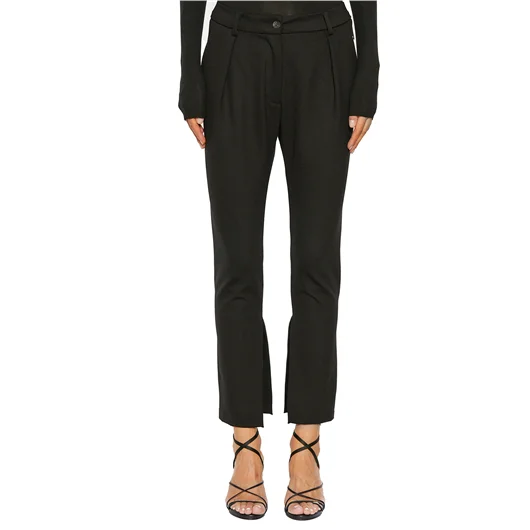 NOSTRASANTISSIMA PANTALONE SLIM IN VISCOSA Saldi Di Fabbrica