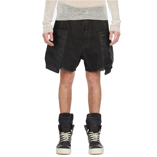 RICK OWENS BERMUDA IN DENIM STEFAN CARGO Qualità