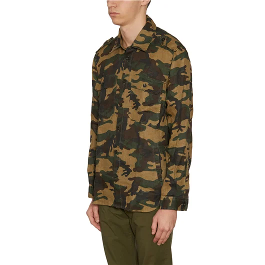 DANIELE ALESSANDRINI CAMICIA CAMOUFLAGE IN LINO Italia