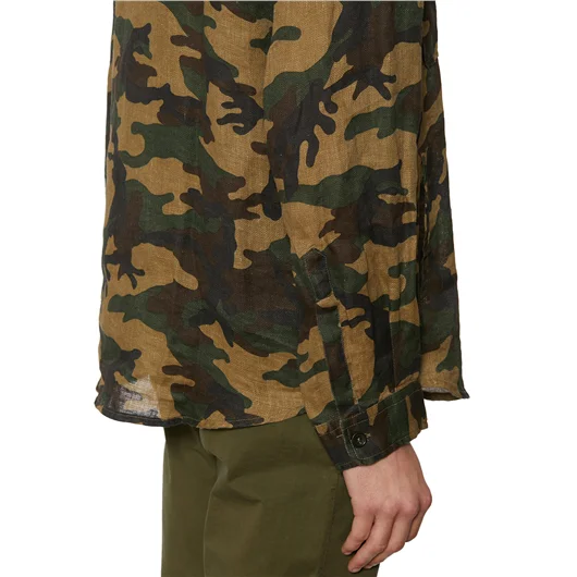 DANIELE ALESSANDRINI CAMICIA CAMOUFLAGE IN LINO Italia