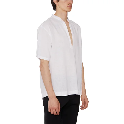DANIELE ALESSANDRINI CAMICIA IN LINO E COTONE Prezzo basso
