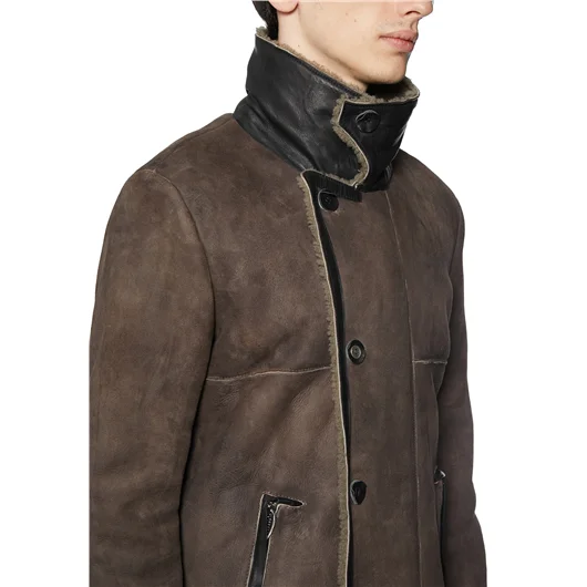DANIELE BASTA CAPPOTTO IN SHERALING E PELLE Moda