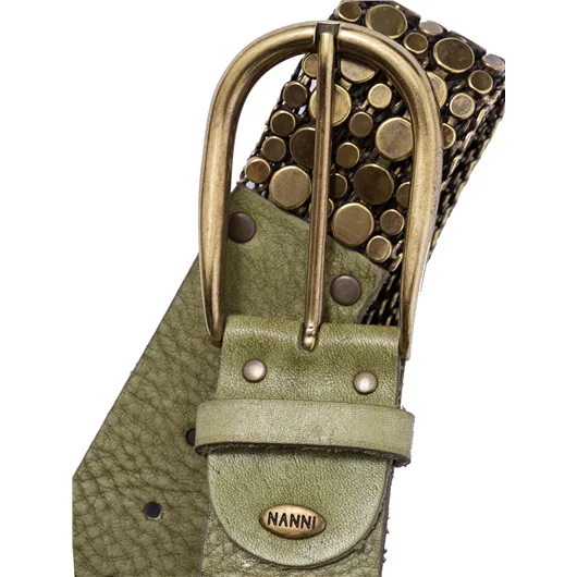 NANNI CINTURA IN PELLE E METALLO 4,00 CM Soddisfazione Garantita