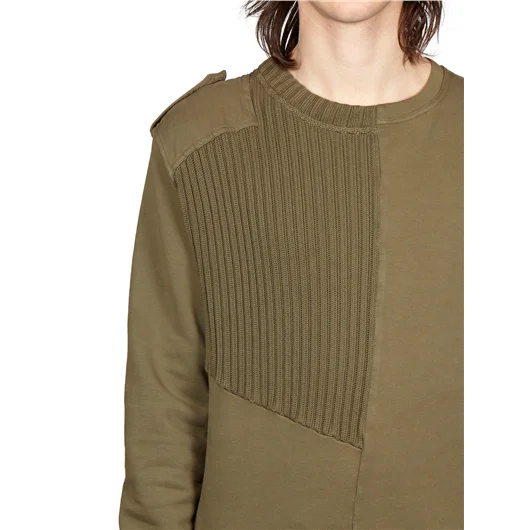 DAMIR DOMA FELPA GIROCOLLO IN COTONE CON INSERTI IN MAGLIA Novità