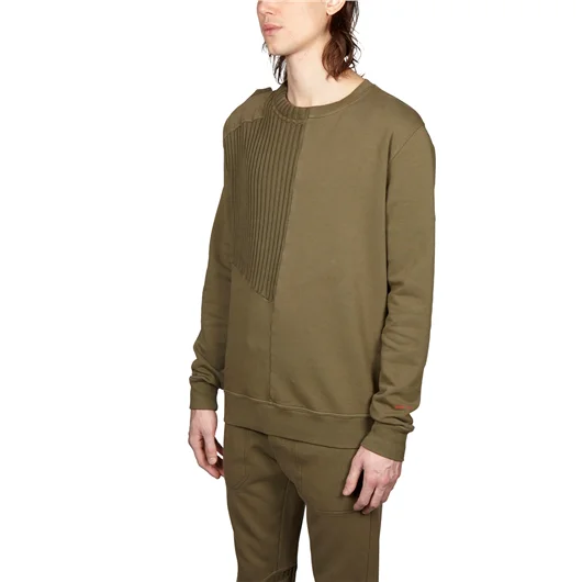 DAMIR DOMA FELPA GIROCOLLO IN COTONE CON INSERTI IN MAGLIA Novità